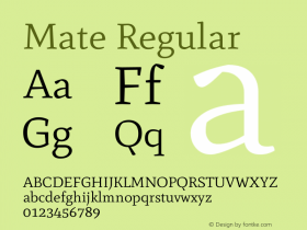 Mate-Regular Version 1.002 Font Sample
