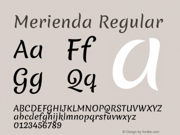 Merienda Version 1.001 Font Sample