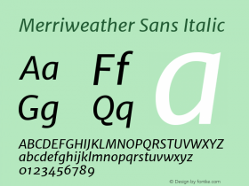 Merriweather Sans Italic Version 1.000图片样张