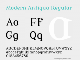 Modern Antiqua Regular Version 1.0图片样张