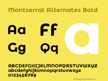 MontserratAlternates-Bold Version 2.001图片样张