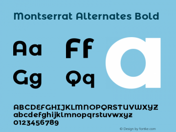 MontserratAlternates-Bold Version 2.001图片样张
