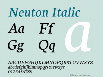 Neuton Italic Version 1.32图片样张