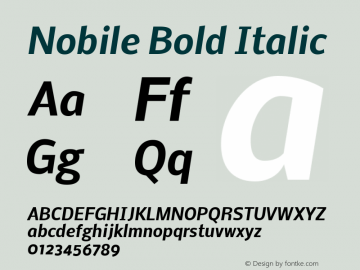 Nobile Bold Italic Version 1.000;PS 001.000;hotconv 1.0.38 Font Sample