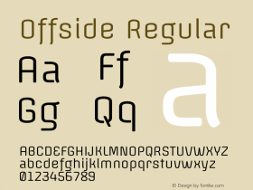 Offside Version 1.001 Font Sample