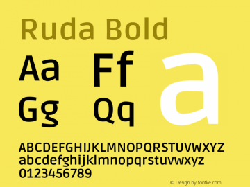Ruda Bold Version 1.002 Font Sample