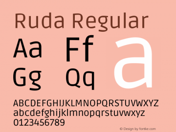 Ruda Version 1.002 Font Sample