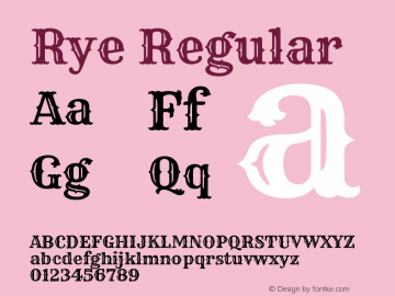 Rye-Regular Version 1.001图片样张