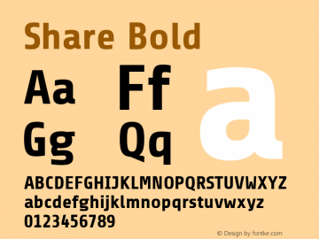 Share Bold Version 1.001 Font Sample