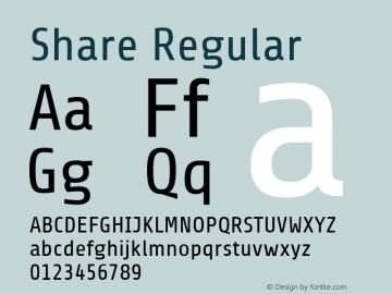 Share Version 1.001 Font Sample