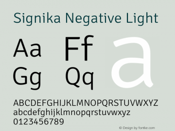 Signika Negative Light Version 1.001图片样张
