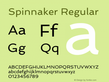 Spinnaker Version 1.001 Font Sample