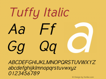 Tuffy Italic Version 001.271 Font Sample