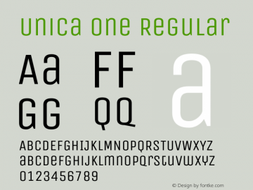 Unica One Version 1.001 Font Sample