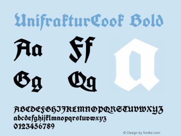 UnifrakturCook Version 2011-09-01 Font Sample