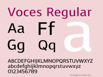 Voces Version 1.001 Font Sample