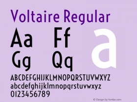 Voltaire Version 1.003 Font Sample