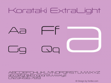 Korataki-ExtraLight Version 3.000 2014 initial release图片样张