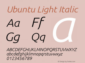 Ubuntu Light Italic Version 0.80图片样张