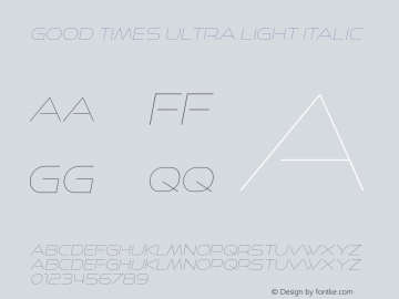 GoodTimesUltraLight-Italic Version 4.001图片样张