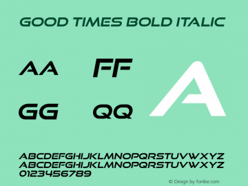 GoodTimes-BoldItalic Version 4.001图片样张