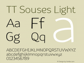 TTSouses-Light Version 1.000 | wf replica Font Sample