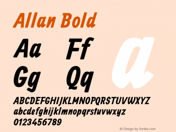 Allan Version 1.002 Font Sample