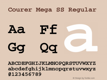 Courer Mega SS 840 wt Version 0.001 2013 Font Sample