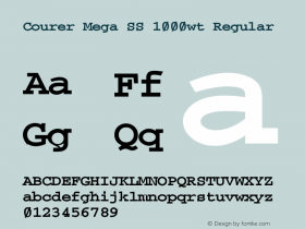 Courer Mega SS 1000wt Version 0.006 2013 Font Sample