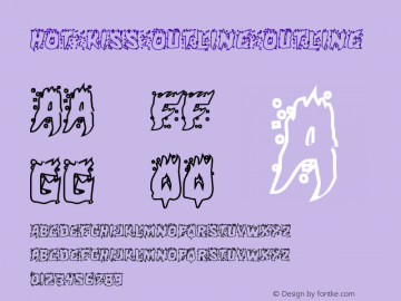 Hot Kiss Outline Version 1.0; 2014 Font Sample