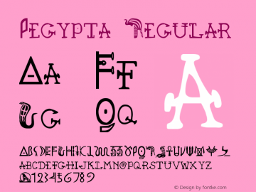 Pegypta Regular 1.1 02.08.99 Font Sample