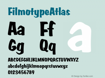 ☞FilmotypeAtlas Version 1.000;com.myfonts.filmotype.atlas.regular.wfkit2.3A76图片样张