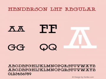 HendersonLHF Version 001.902 Font Sample