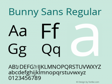 Bunny Sans Regular Version图片样张