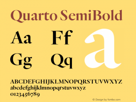 Quarto-SemiBold Version 1.200 Font Sample