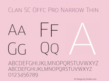 Clan SC Offc Pro Narrow Thin Version 7.504; 2010; Build 1020 Font Sample