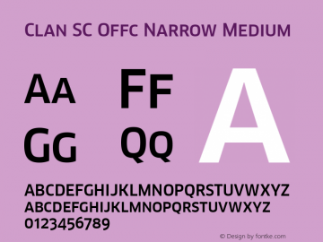 Clan SC Offc Narrow Medium Version 7.504; 2010; Build 1020 Font Sample