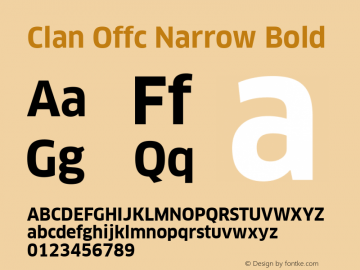 Clan Offc Narrow Bold Version 7.504; 2010; Build 1020图片样张