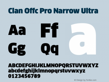 Clan Offc Pro Narrow Ultra Version 7.504; 2010; Build 1021 Font Sample