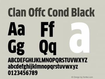 Clan Offc Cond Black Version 7.504; 2010; Build 1020 Font Sample