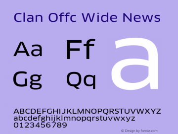 Clan Offc Wide Version 7.504; 2010; Build 1020 Font Sample