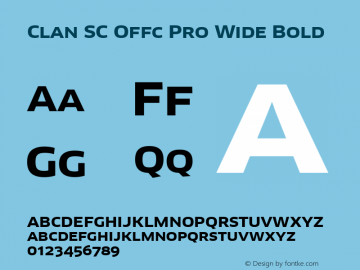 Clan SC Offc Pro Wide Bold Version 7.504; 2010; Build 1021图片样张