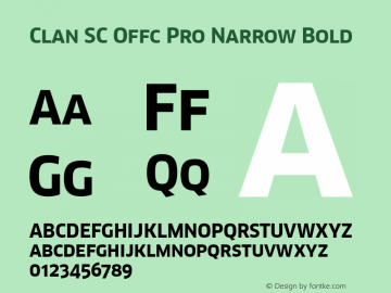 Clan SC Offc Pro Narrow Bold Version 7.504; 2010; Build 1021 Font Sample