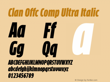 Clan Offc Comp Ultra Italic Version 7.504; 2010; Build 1020图片样张