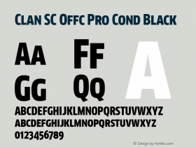 Clan SC Offc Pro Cond Black Version 7.504; 2010; Build 1021 Font Sample