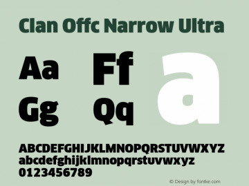 Clan Offc Narrow Ultra Version 7.504; 2010; Build 1020 Font Sample
