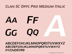 Clan SC Offc Pro Medium Italic Version 7.504; 2010; Build 1020图片样张