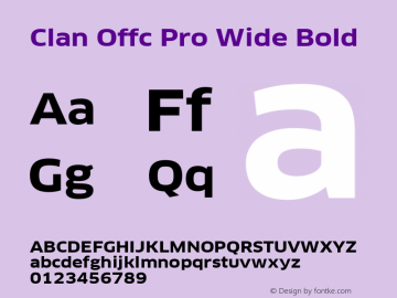 Clan Offc Pro Wide Bold Version 7.504; 2010; Build 1021 Font Sample
