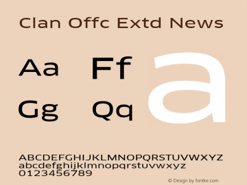 Clan Offc Extd Version 7.504; 2010; Build 1020 Font Sample