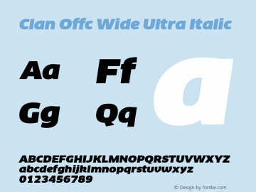 Clan Offc Wide Ultra Italic Version 7.504; 2010; Build 1020图片样张